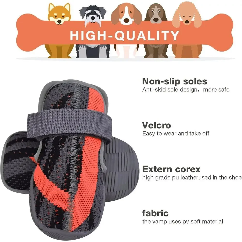 Breathable Dog Mesh Shoes w Straps Size 2 New In Package Hot Pavement Safety